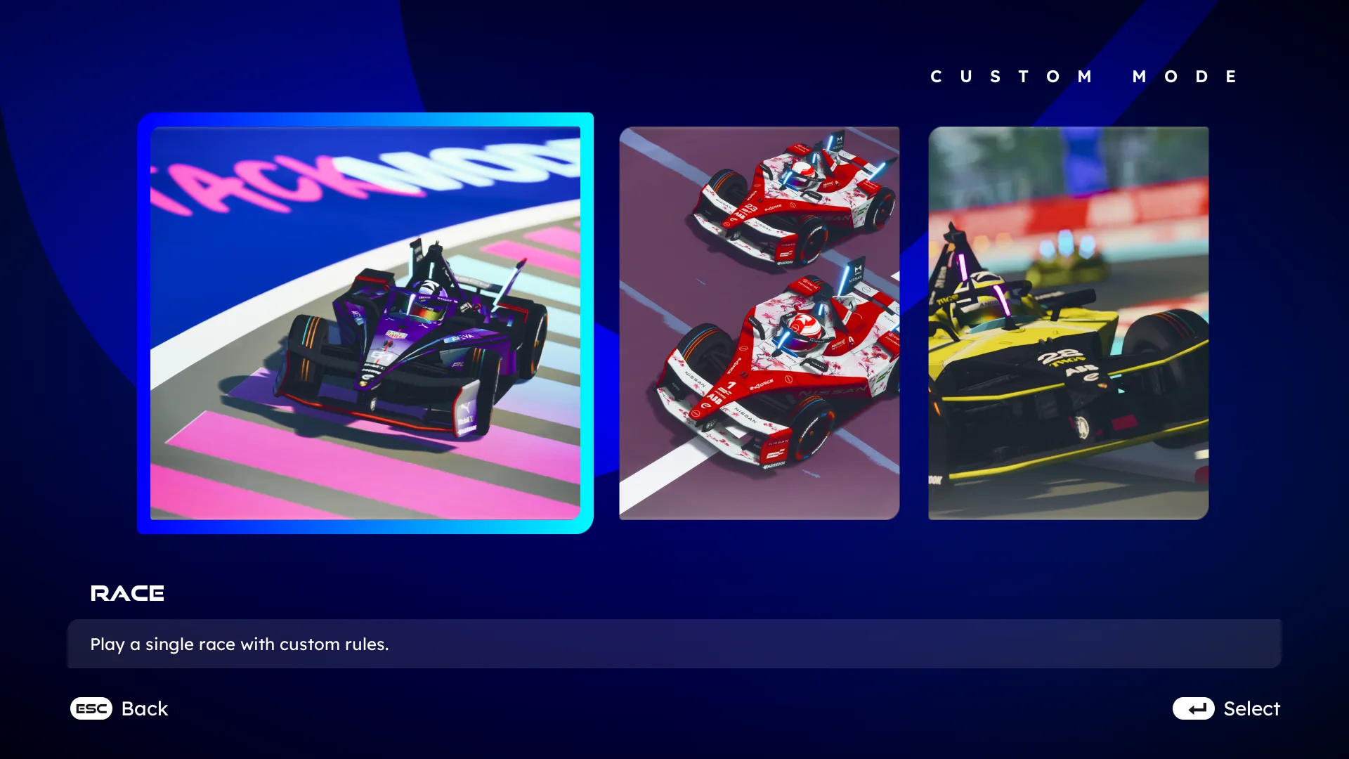 Formula E menu 3