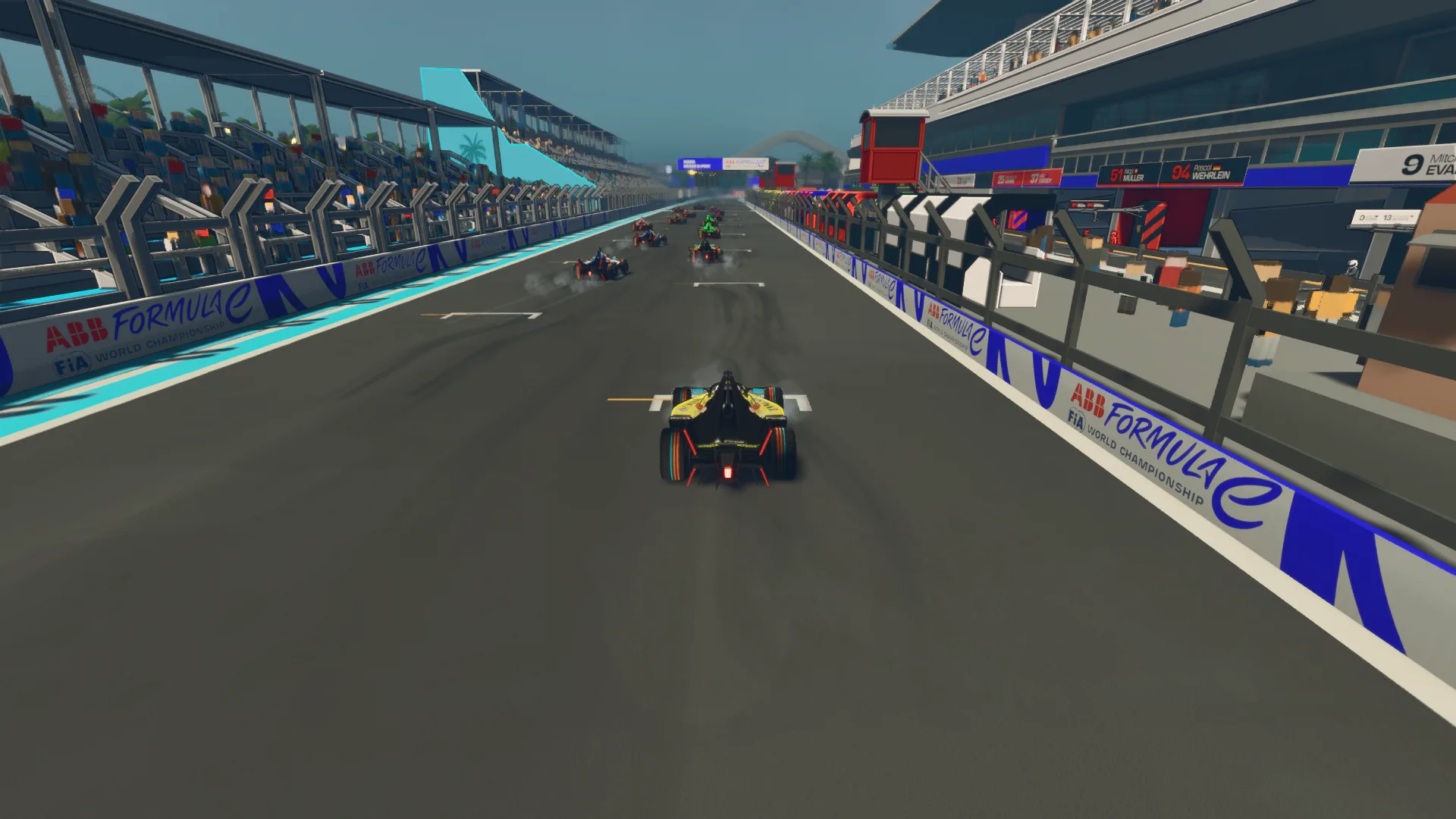 Formula E HUD in race