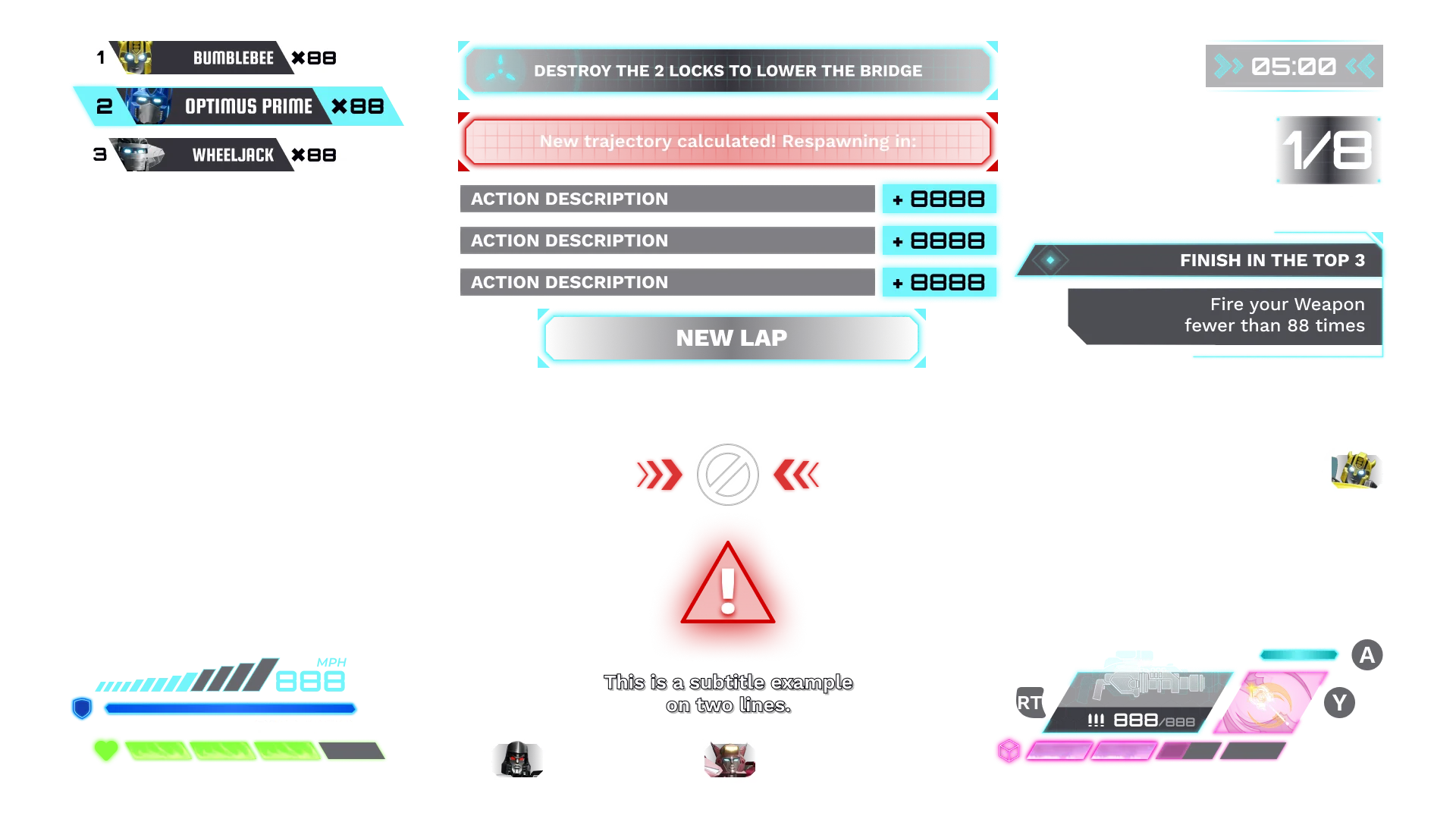 Single Player HUD mockup